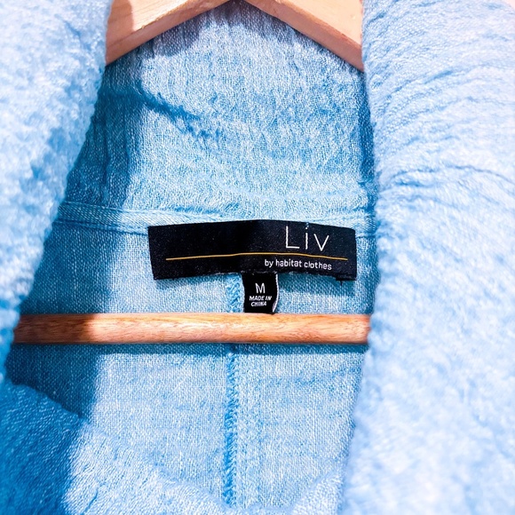 LIV BY HABITAT Blue linen tunic with cowl collar | Relaxed coastal | Medium * - Picture 4 of 8